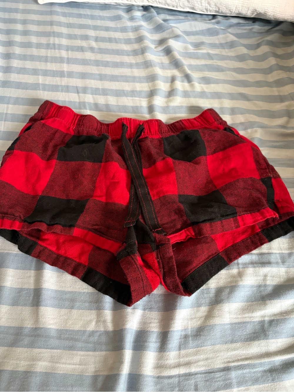 Old Navy Red and Black Buffalo Plaid Bike Shorts